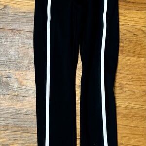 DSG Black Leggings with White Side Stripes